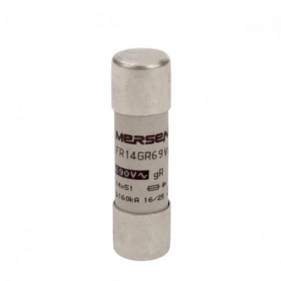 E1017202,FR14GR69V16,6.900, CP, GR, 14.51, 0016,High-Speed ,Cylindrical, Fuse Protistor,Size 14x51,690VAC,16A,MERSEN,FERRAZ SHAWMUT