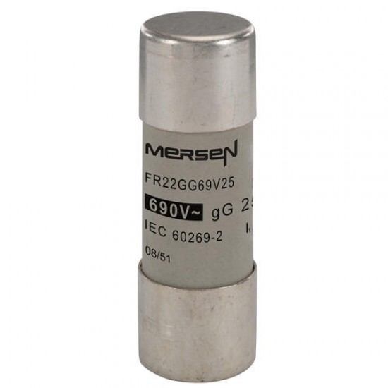 N212072,FR22GG69V25,Cylindrical, fuse-link ,gG ,Size, 22x58 ,IEC, 690VAC ,25A,MERSEN,FERRAZ SHAWMUT