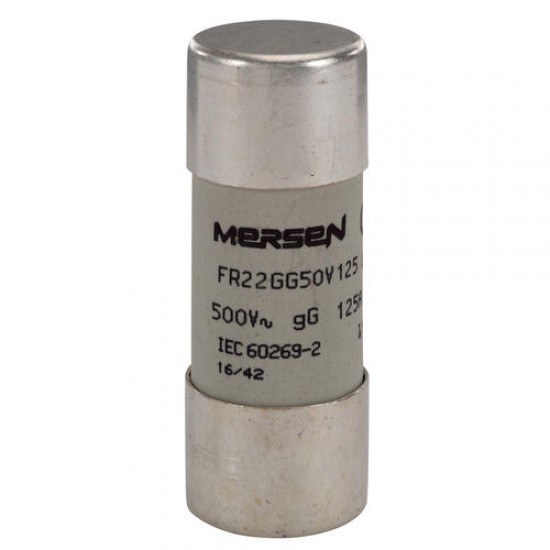 J219773,FR22GG50V125,Cylindrical, fuse-link, gG ,Size ,22x58, IEC ,500VAC, 125A,MERSEN,FERRAZ SHAWMUT