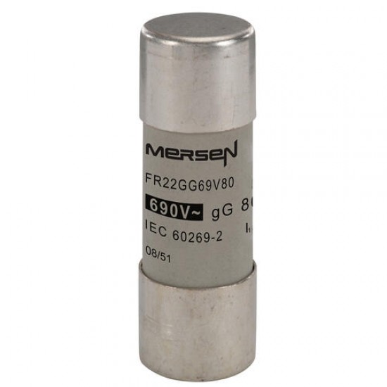 Q217180,FR22GG69V80,Cylindrical, fuse-link, gG, Size, 22x58, IEC, 690VAC, 80A,MERSEN,FERRAZ SHAWMUT