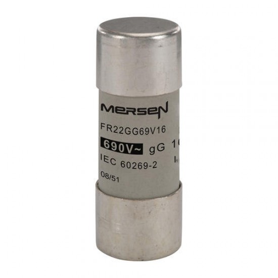 S201818,FR22GG69V16,Cylindrical ,fuse-link, gG ,Size ,22x58, IEC ,690VAC, 16A,MERSEN,FERRAZ SHAWMUT